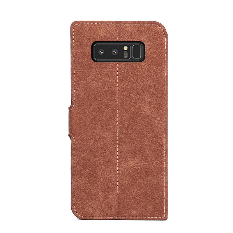 Чехол beworld для samsung Galaxy Note 8, мягкий ТПУ чехол с подставкой, ручной работы, винтажный кошелек, кожаный чехол для samsung Note 8 - Цвет: Коричневый
