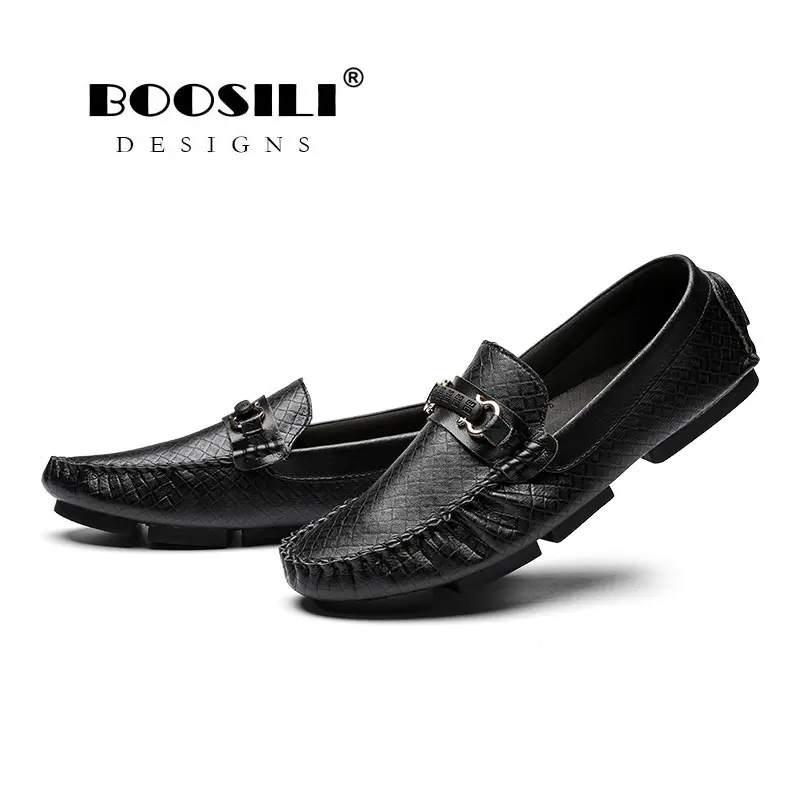 Мужские кожаные туфли без застежек повседневные лоферы брендовые мягкие 2020 |