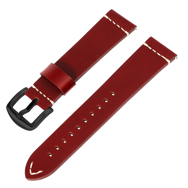Red Brown B 22 мм ремешок из натуральной кожи для часов LG G Urbane Asus ZenWatch 1 2 для мужчин Pebble Time/steel Band быстросъемный ремешок - Цвет ремешка: Red Brown B