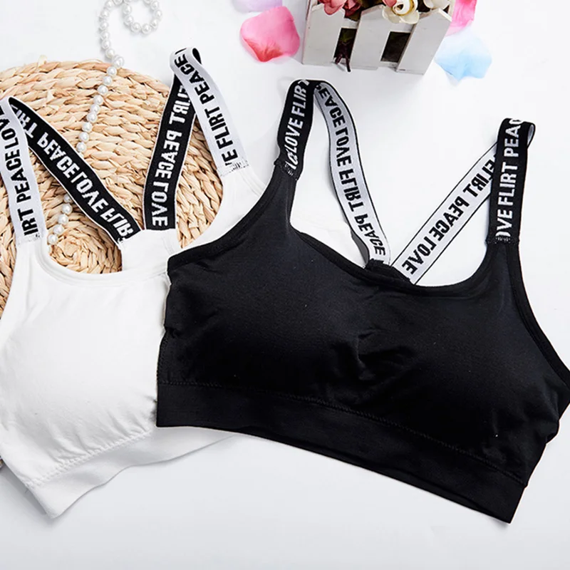 Для женщин бюстгальтер для занятия спортом Фитнес Топ Йоги черный белый пробежек