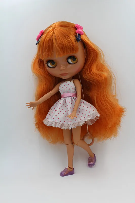 Blygirl Blyth кукла оранжевая челка черные волосы BL8529 физическое тело имеет 19 суставов