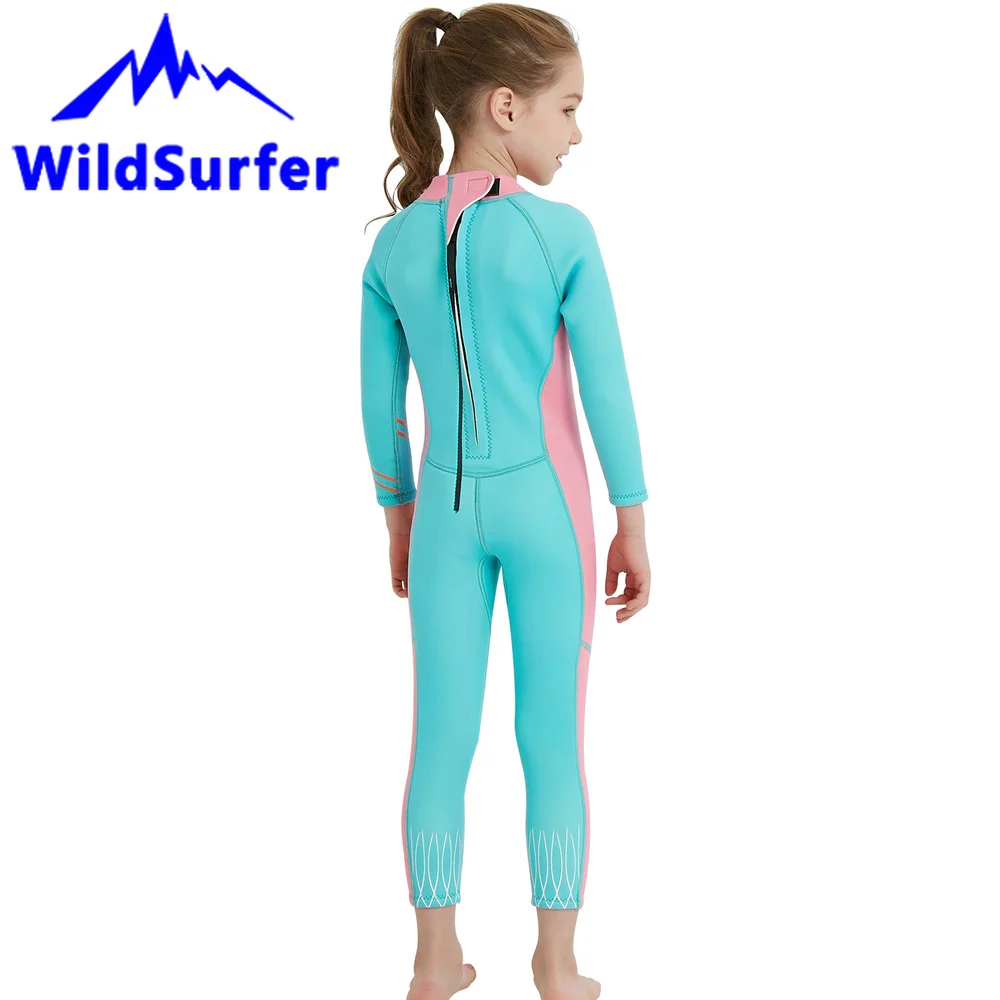WildSurfer 2,5 мм Детские гидрокостюм для плавания цельные теплый купальник Девочки неопрен гидрокостюм скины дайвинг дети Traje de Buceo WS116