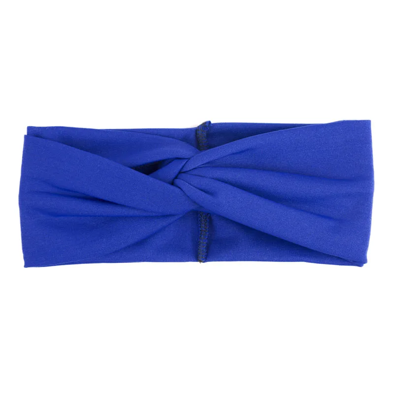 Royal Blue Женские леопардовые тюрбаны, повязки на голову, модные эластичные повязки на голову для девушек, женские хлопковые богемные головные уборы с бантом - Цвет: Royal Blue