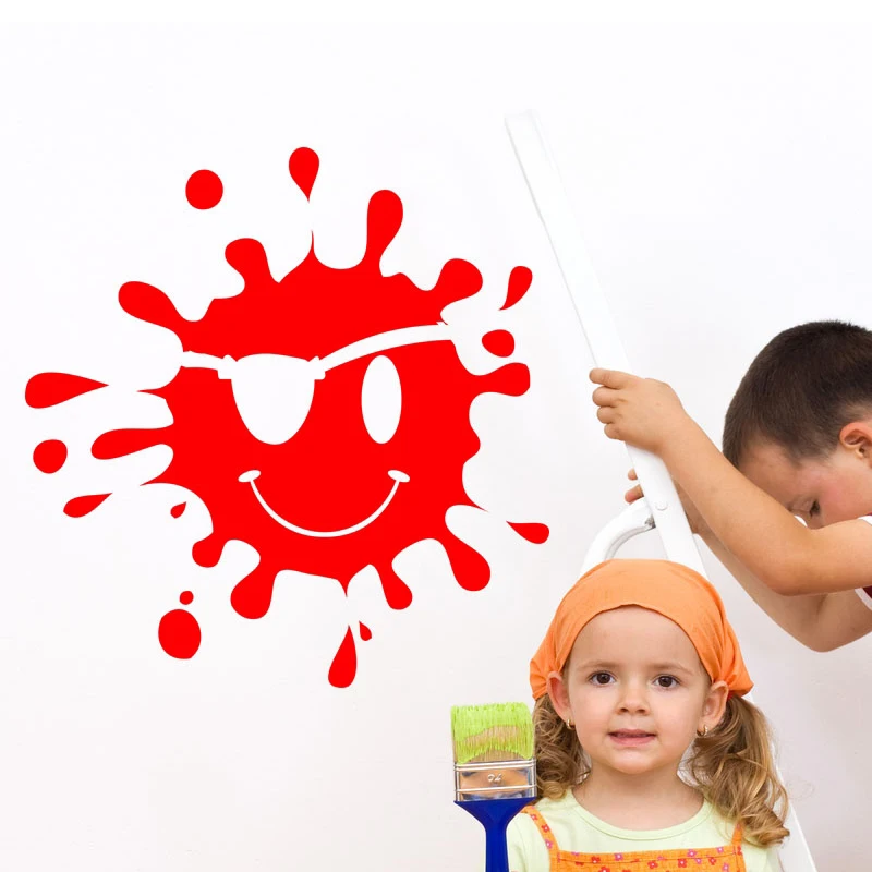 Креативная Пиратская настенная наклейка со смайликом художественная аппликация