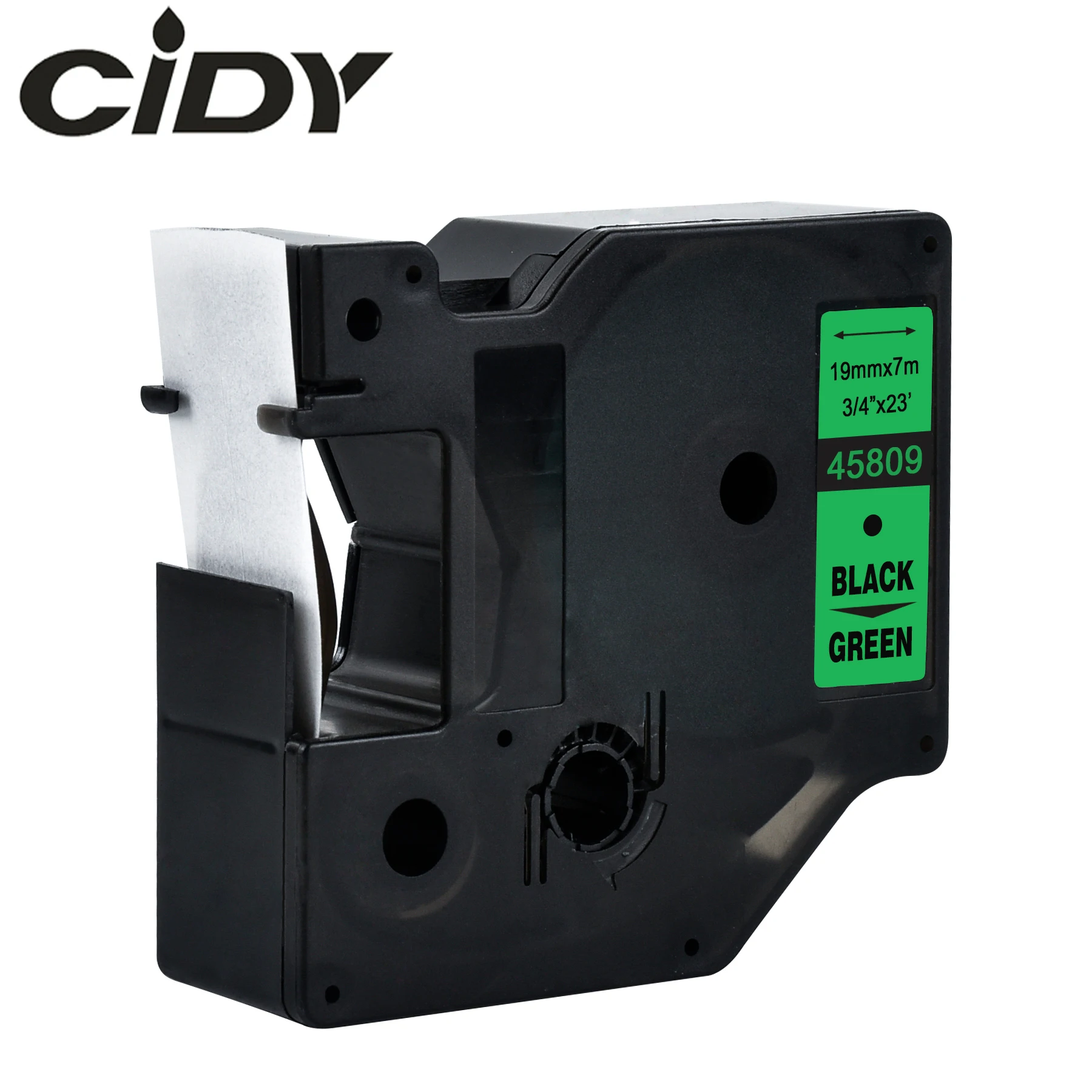 CIDY 1 шт. Φ D1 19 45809 черная на зеленом ленты с лейблом для Dymo Label Manager 160 280 210|Ленты