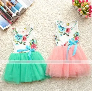 Hot sell China Wholesale flower girls princess dresses summer girl rainbow dress kids wear | Детская одежда и обувь