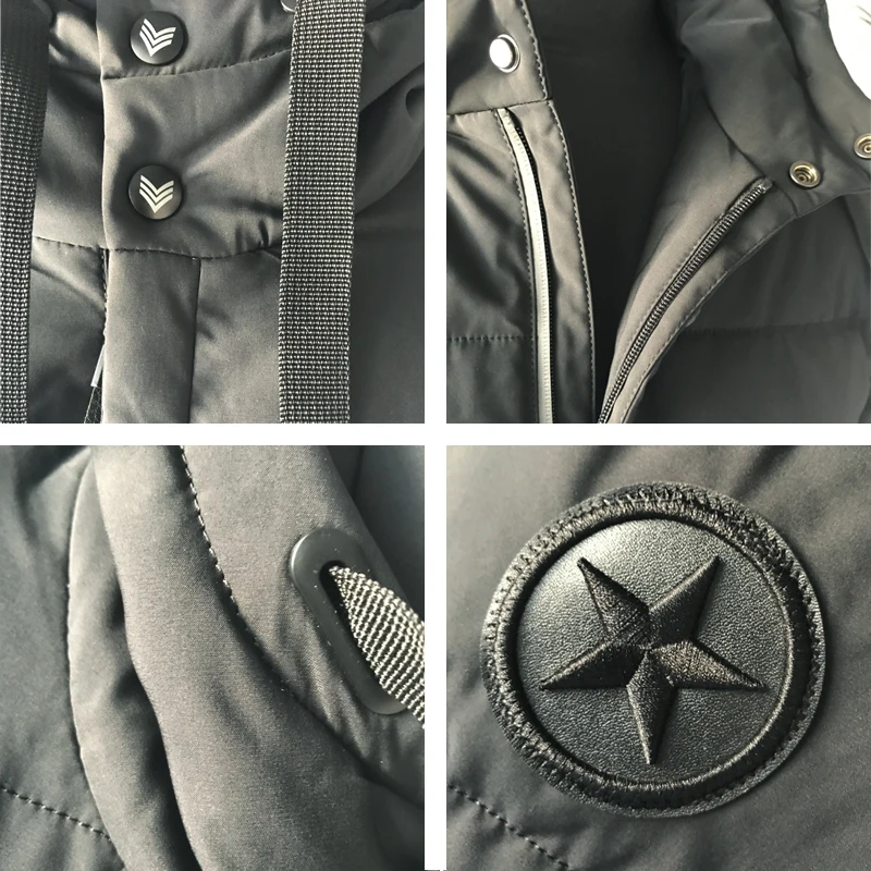 Asesmay Элитный бренд Костюмы Длинные зимняя куртка Для мужчин Куртки толстый