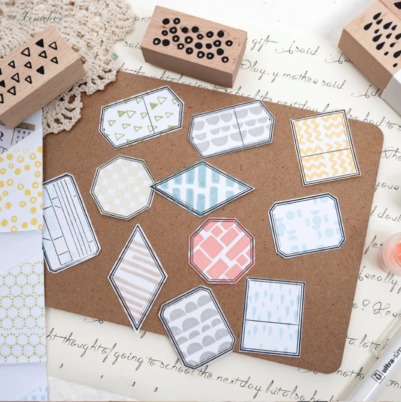 2pcs vintage Plant animal geometry wood stamp DIY craft wooden rubber stamps for scrapbooking diary standard | Дом и сад