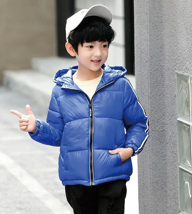 Rlyaeiz Winter Jackets For Girls Boys 2018 Autumn Kids Fashion Striped Warm Down Jacket Children's Short Hooded Parka Overcoat | Детская