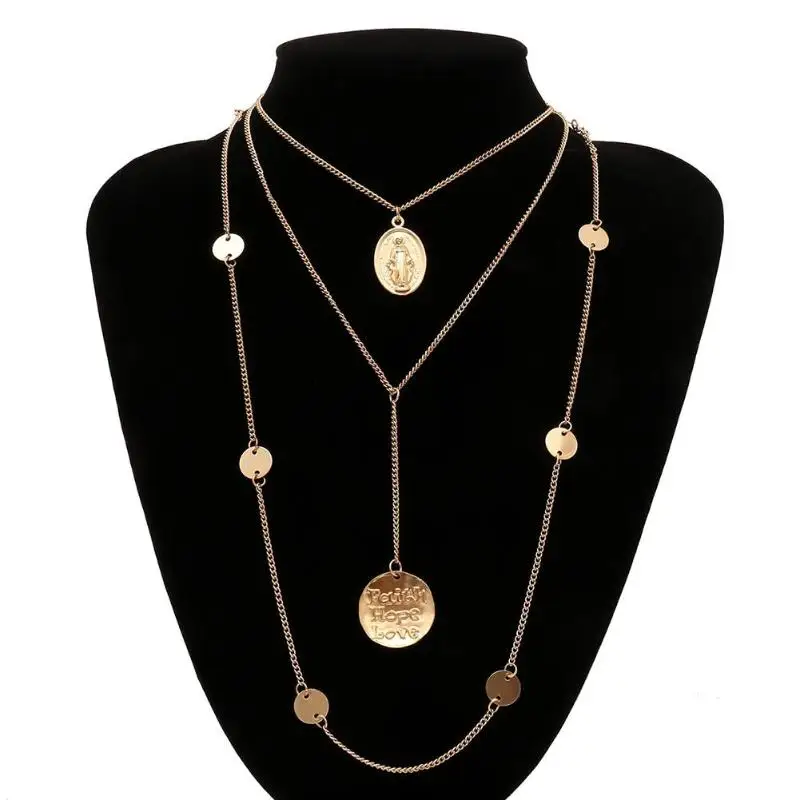 Модное Новое многократное слойная на ключицу Ожерелье Bijoux для женщин ювелирные