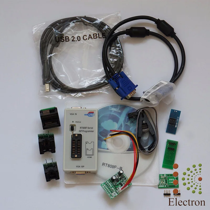 RT809F USB Инструменты для ремонта ПК программист + 7 адаптеров SOP16 SOP20 IC зажим