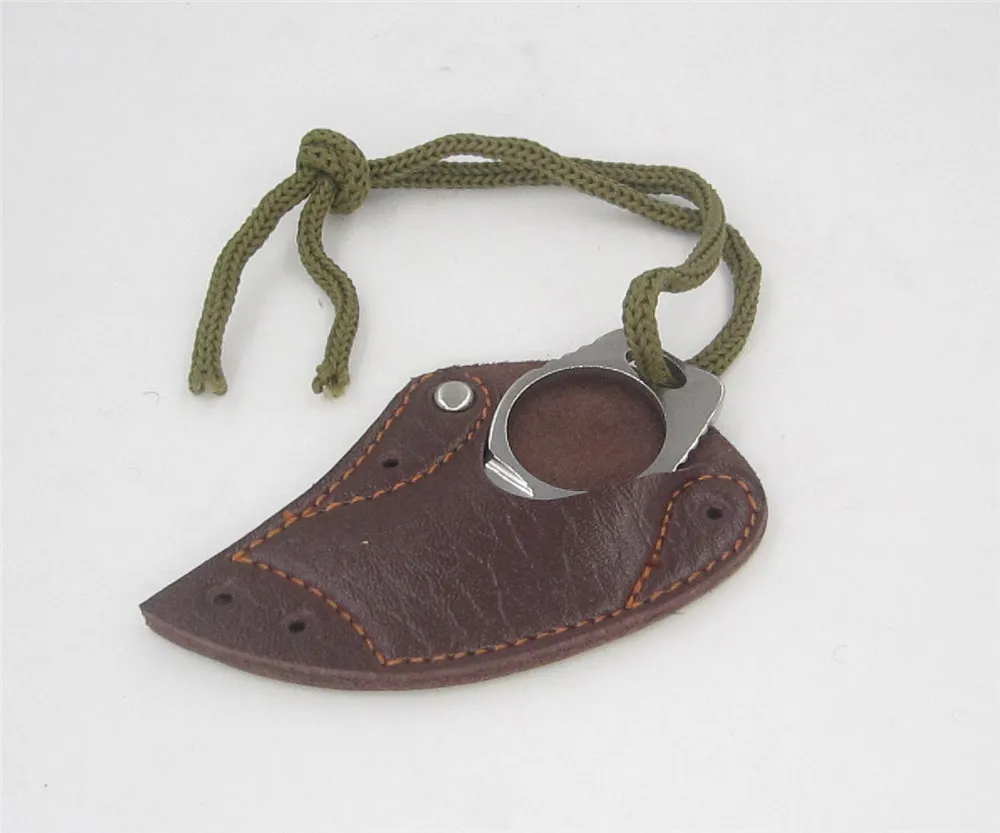 Мини MC Карманный Karambit с кожаной оболочкой резак портативный коготь нож инструмент открытый лагерь гаджет выживания коробка посылка открывалка