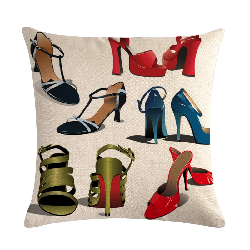 45*45 см благородная женская обувь на высоком каблуке с узором наволочка для дивана