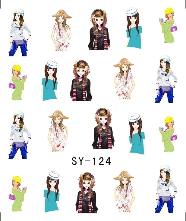 6 упак./лот блестящая водяная наклейка для дизайна ногтей наклейки модные