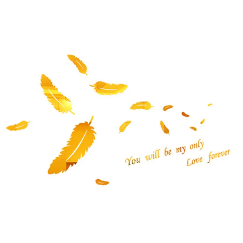 

3D photo wall love feather Sticker Porch Corridor TV Background Wall Children's room Decor Living Room Acrylic Wall Sticker