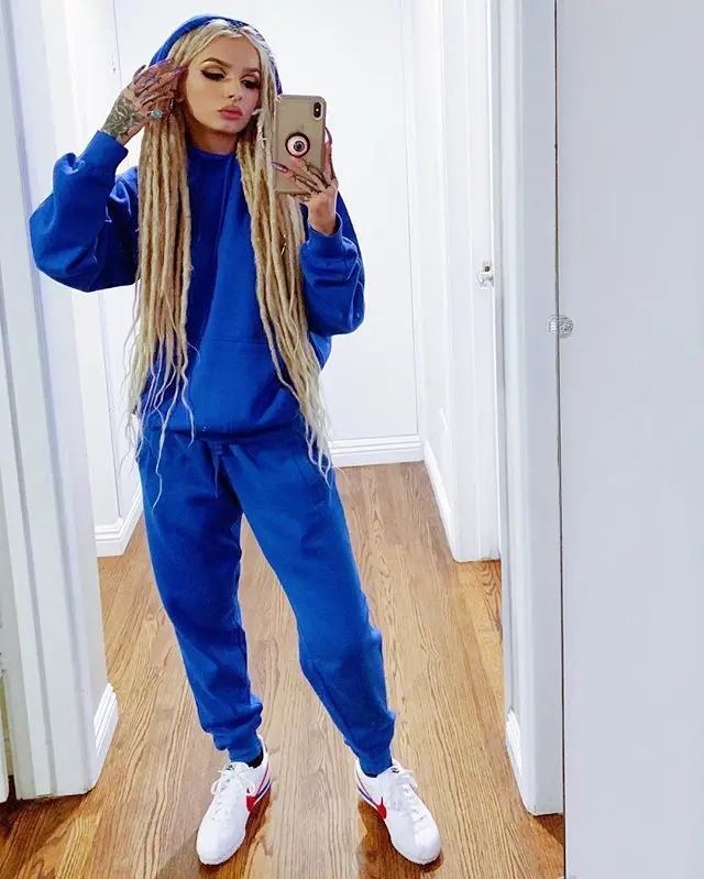 Женский трикотажный комплект из 2 предметов неоново-зеленый свитшот с длинным