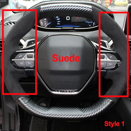 Style 1 HuiER 3 вида стилей ручная швейная чехол рулевого колеса автомобиля Мода для peugeot 4008 3008 износостойкие стайлинга автомобилей - Название цвета: Style 1