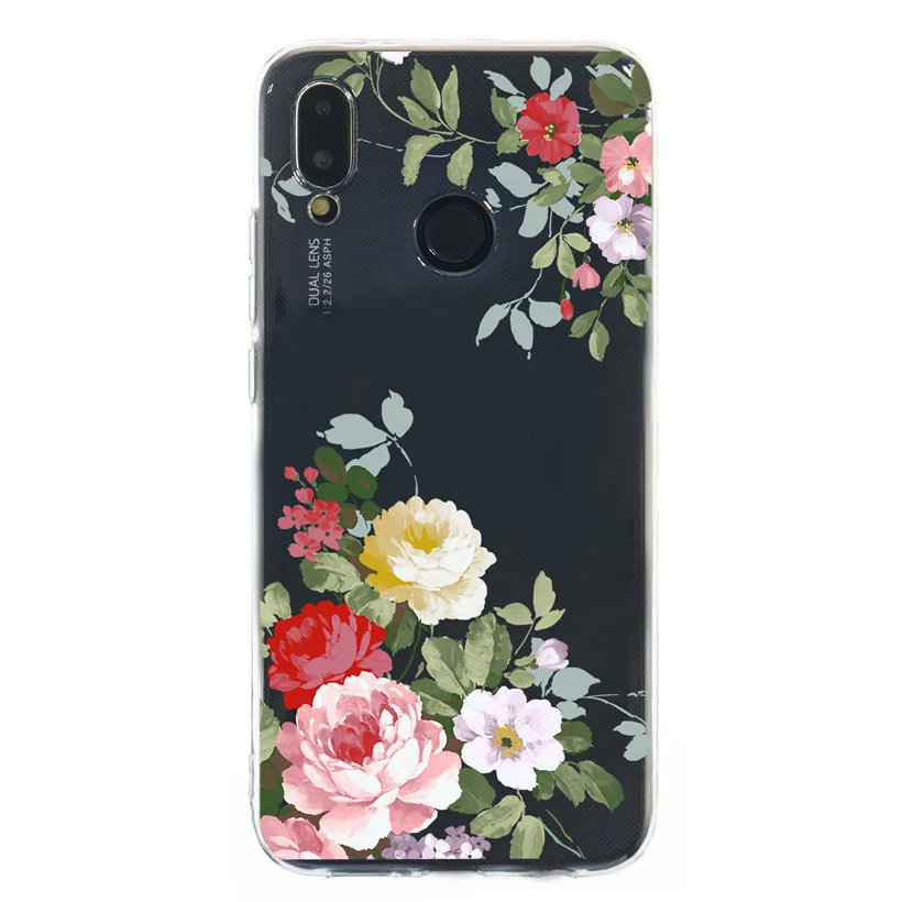 Чехол HEMASOLY с цветочным рисунком для huawei P20 Lite чехол Pro силиконовый окрашенный