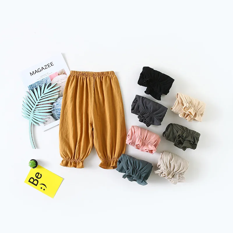 2018 весенние осенние хлопковые Тонкие штаны для маленьких девочек свободные