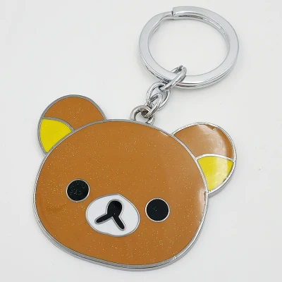 brown Rilakkuma брелок для ключей для женщин, милый мультяшный брелок для ключей, держатель для ключей, portachiavi chaviro llaveros, подвеска на сумку - Цвет: brown