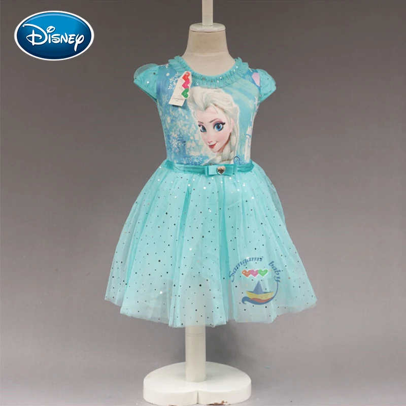Disney sequined dress summer girls shiny princess children's clothing cotton | Детская одежда и обувь