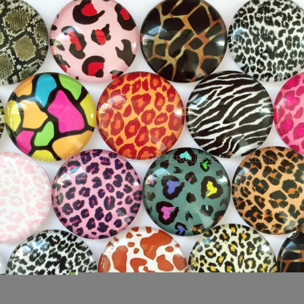 8 мм круглые животные полосы фотографии стеклянный кабошон смешанные узоры