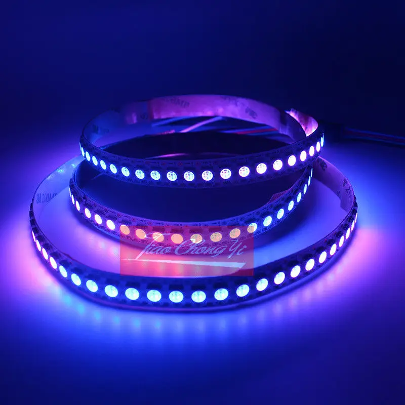 DC12V 8208 IC 5050 1 м 144LED RGB Светодиодные полосы света адресуемых белый PCB IP20