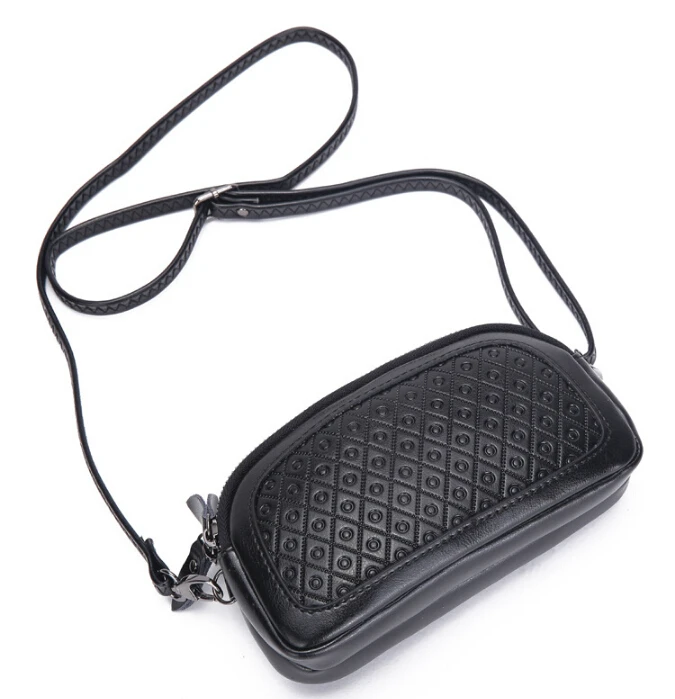 New arrival free shipping high quality cow genuine leather double zipper clutch wallet women messenger shoulder bag | Багаж и сумки