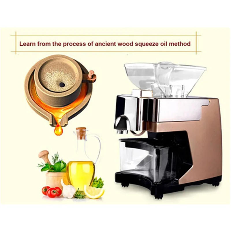 

New Automatic Seed Oil Press Machine Cold Hot Press Oil Expeller Oil Extractor 110V/220V ZF
