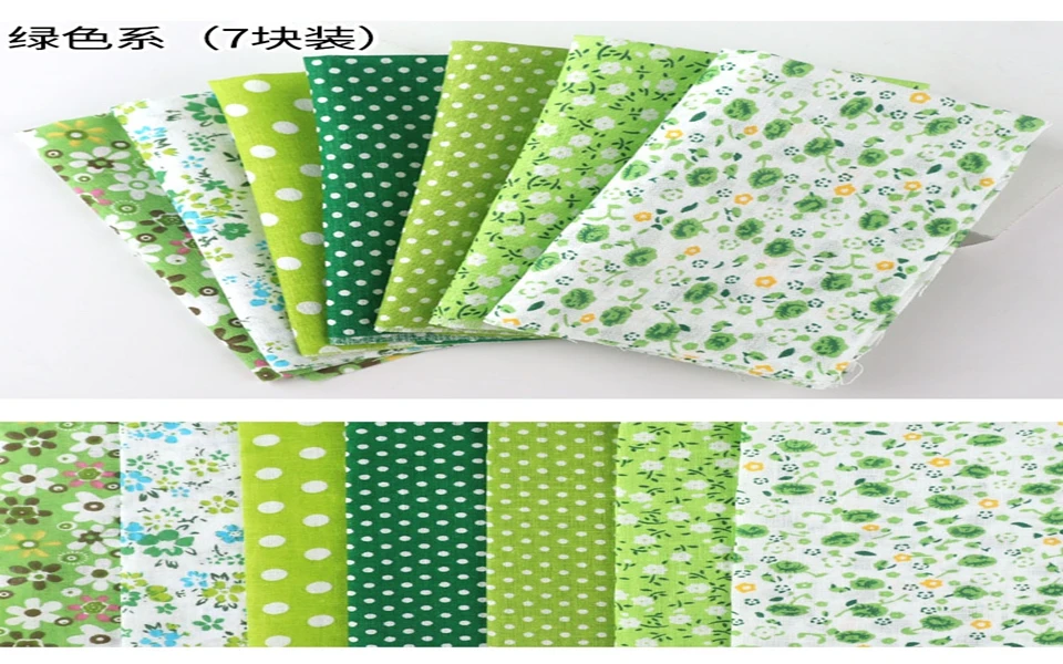 63Pcs/Lot, Cotton Plain Green Printed Quilted Fabrics Set,Textile Patchwork,Fabric for Sewing,Tissue,Cloth,Tilda50x50cm