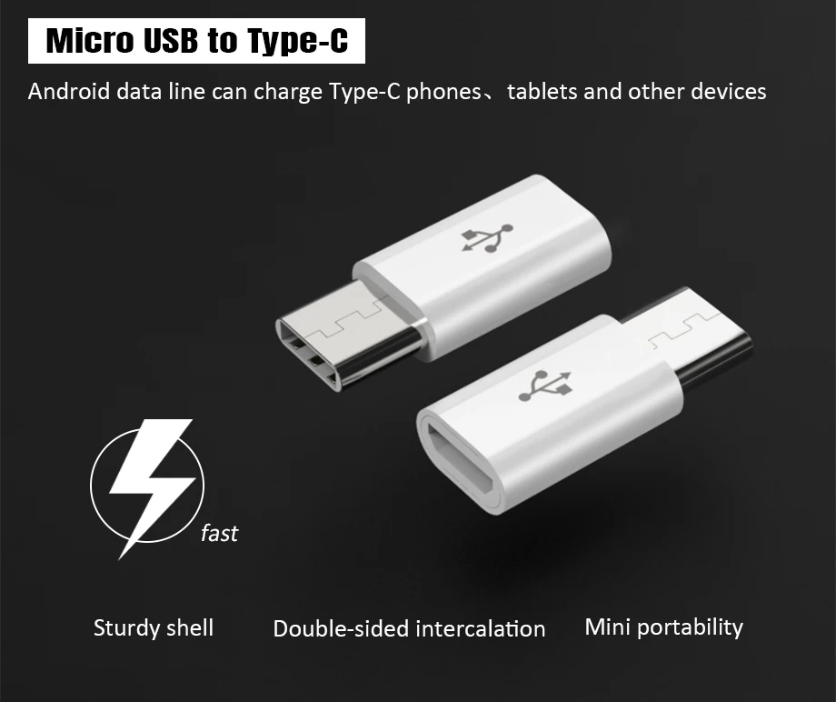 100 шт/партия usb-адаптер type-C Micro USB Женский к USB 3,1 type C type c Мужской кабель конвертер разъем быстрая Синхронизация данных