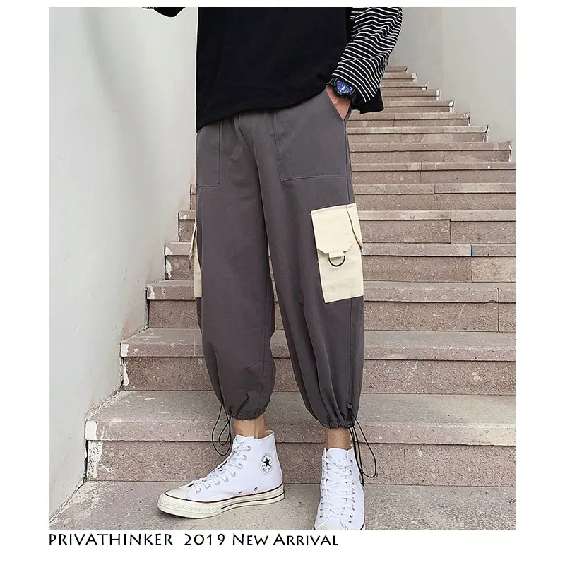 Privathinker Мужская Уличная одежда шаровары 2019 Мужские штаны для бега с большим