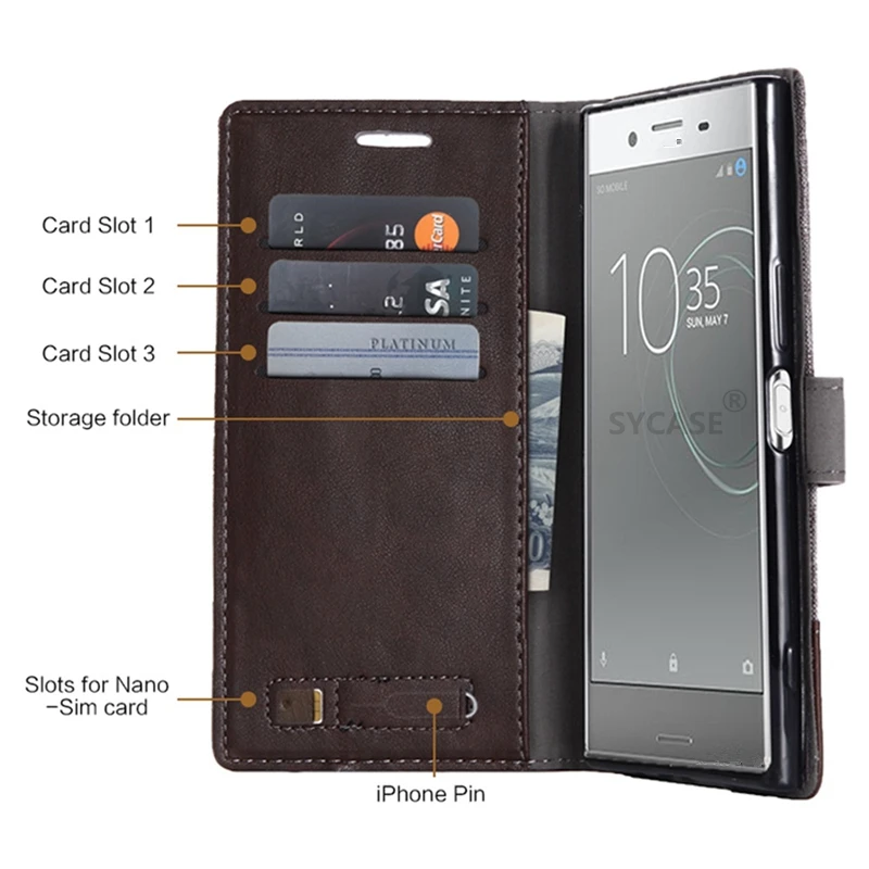 SYCASE для Xiaomi Redmi 4A Note 4X5 Plus 5A Note5 pro Роскошный кошелек PU Флип кожаный чехол сотового