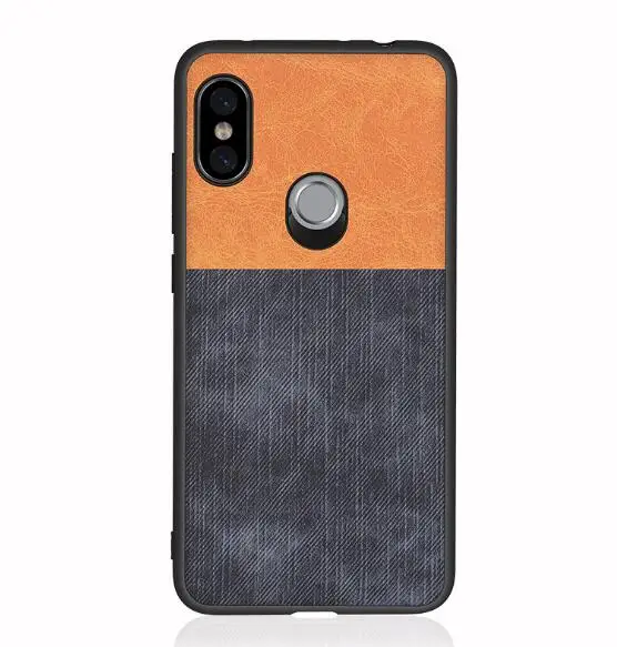 Orange and Blue Чехол для Xiaomi Redmi Note 5, роскошный чехол из парусины из искусственной кожи+ Мягкий силиконовый чехол для телефона из ТПУ с краями для Xiaomi Redmi Note 5 Pro - Цвет: Orange and Blue