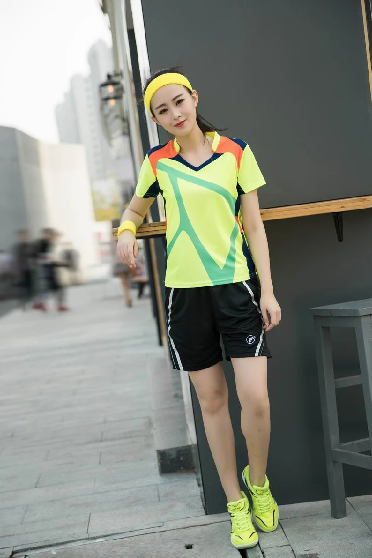 Футболка и шорты для бадминтона мужчин женщин одежда соревнований трикотажные