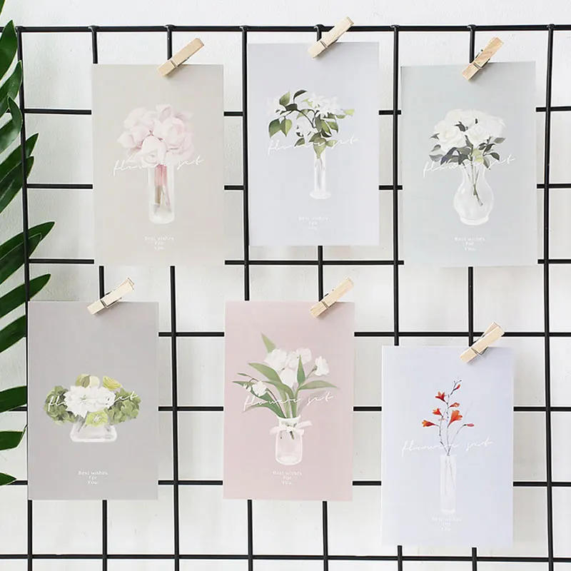 30 шт./лот Красивый букет ваза открытка природный растительный пейзаж