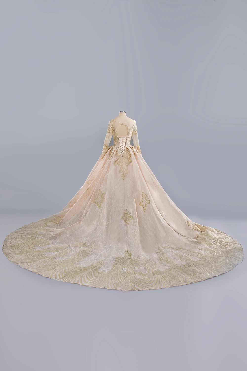 Роскошное Свадебное платье на шнуровке Vestido De Novia с аппликацией декольте имитация крест-накрест с длинными рукавами Свадебные платья