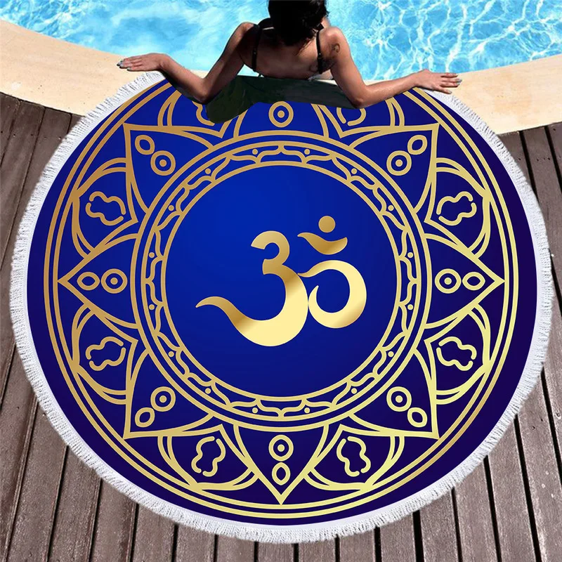 3d печать крутая девушка круглые пляжные полотенца акварельный Лев пляж картина