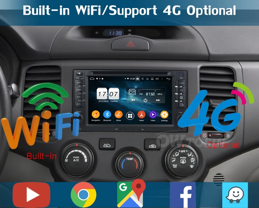" ips 8Core 4G+ 64G Android 9,0 Автомобильный DVD Радио gps Navi для Kia CEED Cerato Carens Carnival Lotze Morning Rio Optima DSP CarPlay