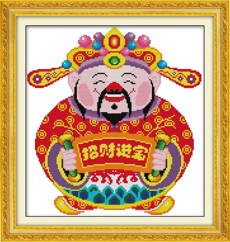 Бог богатства Фея декор картины Счетный напечатаны на холсте DMC 11CT 14CT китайские