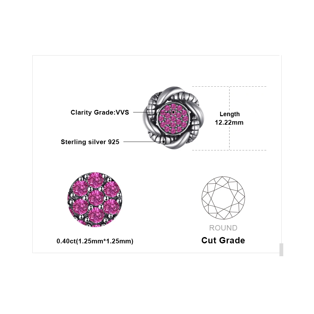 Jewelrypalace Винтаж 0.4ct круглый создан красный рубин проложить Серьги-гвоздики 925 Серебряная свадьба Красивые ювелирные изделия Новое поступление года