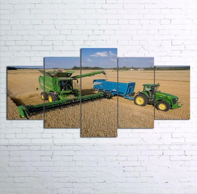 

Full Square 5d diy Diamond Painting Farm Harvester Icon Rhinestone 3D Diamond Embroidery Mosaic Needle Art 5 Pieces
