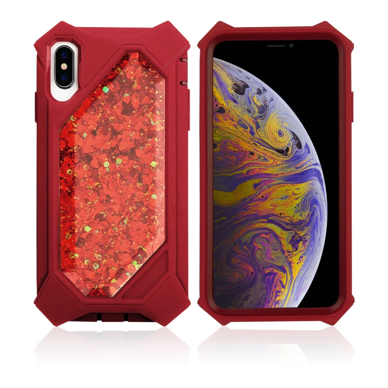Красный Грандевер зыбучие пески чехол для iphone 7 Xs Max 6 8 Plus чехол жесткий чехол для iphone X XR Блестящий с жидкостью полная защита - Цвет: Красный