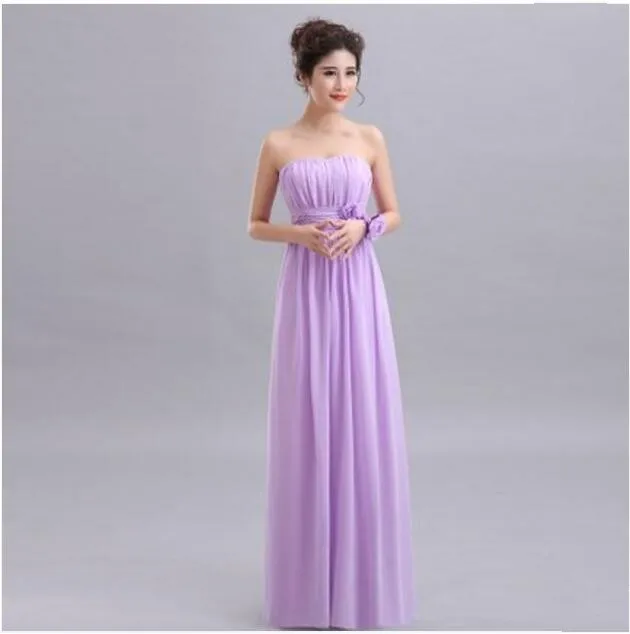 Light Purple C Beauty-Emily фиолетовые длинные шифоновые розовые платья подружки невесты А-силуэт vestido de festa De Casamen Формальные платья для выпускного вечера - Цвет: Light Purple C