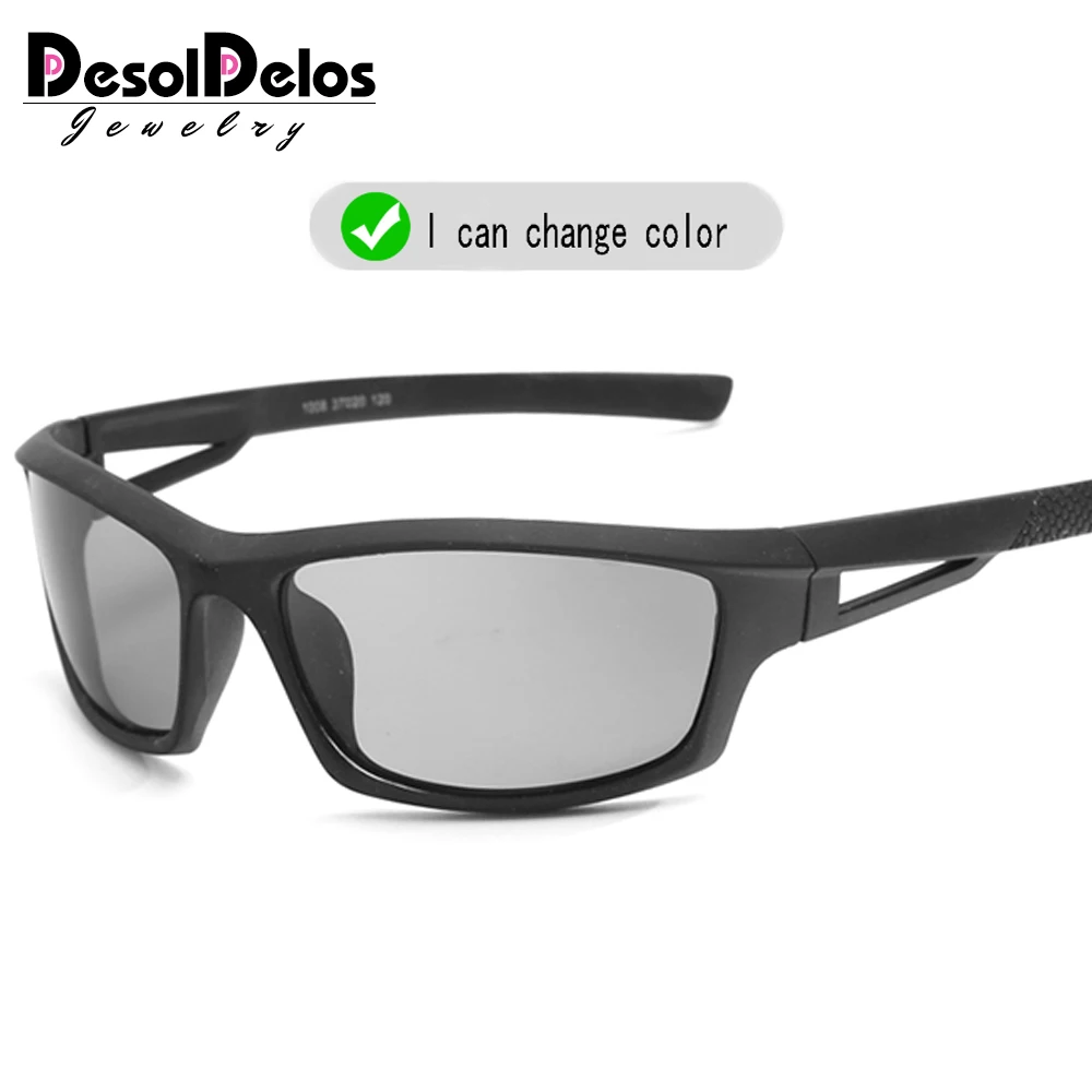 B1008 sand black Мужские фотохромные солнцезащитные очки Новые HD Поляризованные солнечные очки женские UV400 без оправы антибликовые солнцезащитные очки Gafes de sol - Цвет линз: B1008 sand black