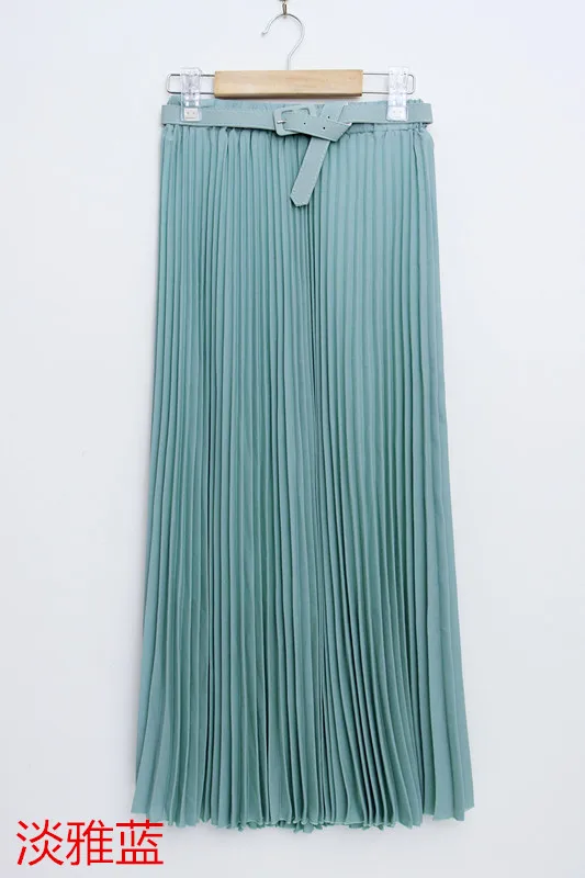 Light Blue FATIKA шифоновая плиссированная юбка с высокой талией, великолепные юбки на осень и зиму, Юбки миди для женщин весна лето - Цвет: Light Blue