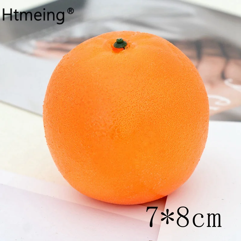 orange2 Искусственный фруктовый декор для домашнего интерьера, декоративный фруктовый пластик, яблоко, лимон, персик, апельсин, реквизит для фотосъемки, аксессуары для творчества - Цвет: orange2