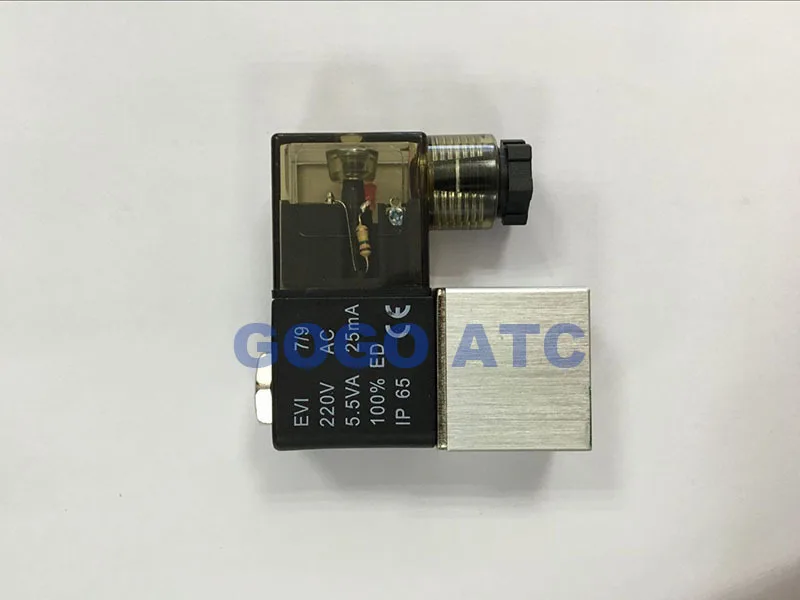 2 Way Пневматический алюминий электромагнитный клапан 1/8 &quotbsp AC DC микро-управления