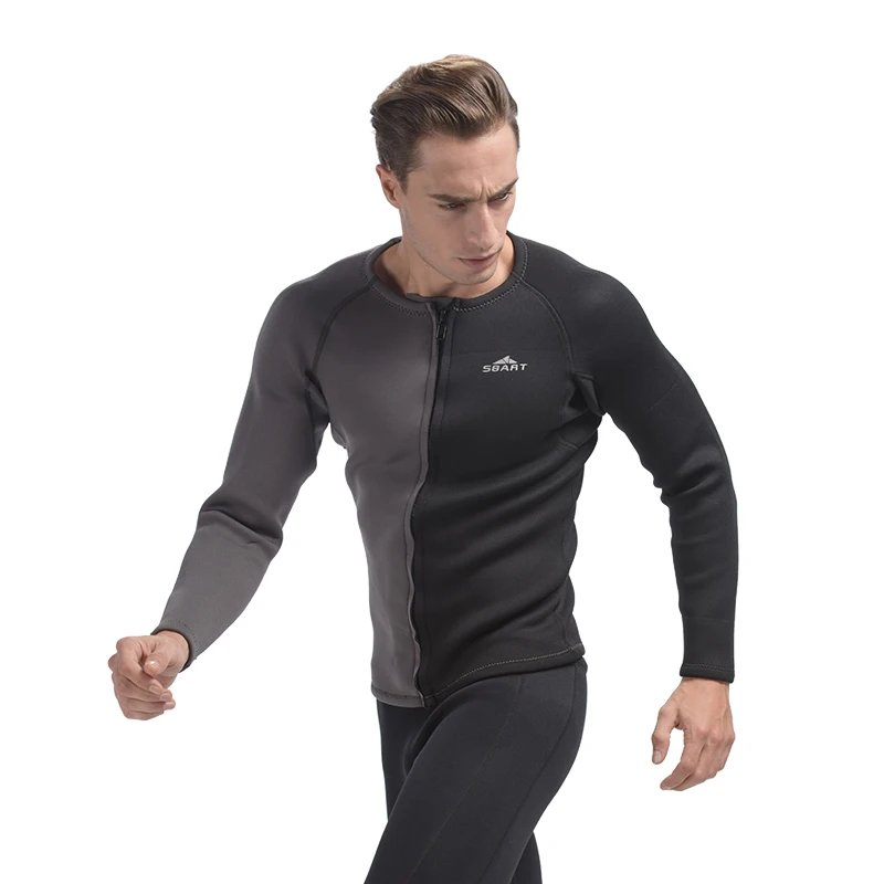 SBART 3MM Neoprene Wetsuit Men Top Long Sleeve Surf Rash Guard Jacket For Diving Surfing Swimming Clothe Keep Warm N734 | Спорт и