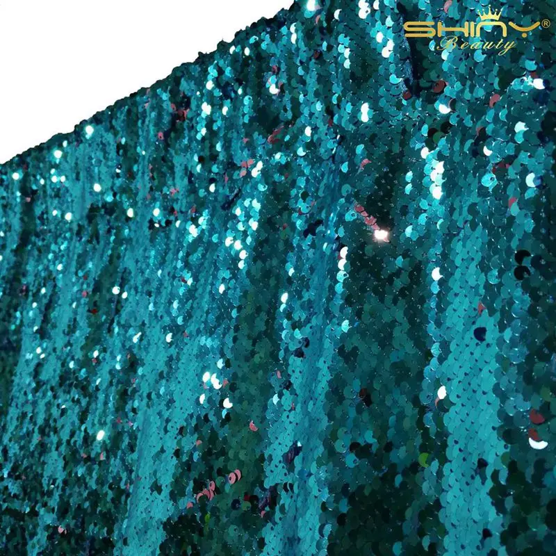 2FTX8FT 5 мм фон с пайетками шторы 2 шт. бирюзовый розовый Русалка рыбы Весы блесток